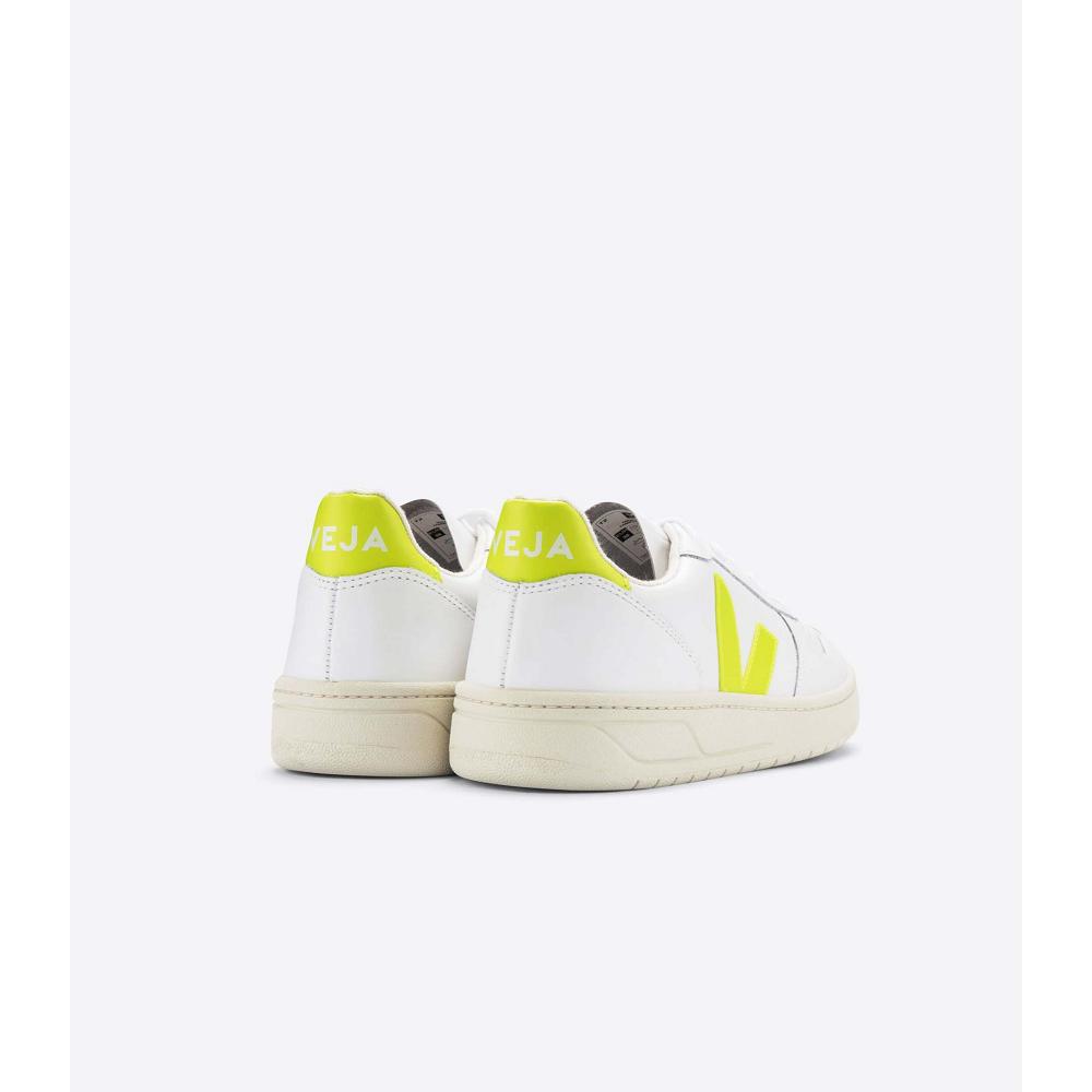 Veja V-10 LEATHER Joggesko Dame White/Mint | NO 647HAP